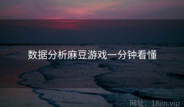 数据分析麻豆游戏一分钟看懂
